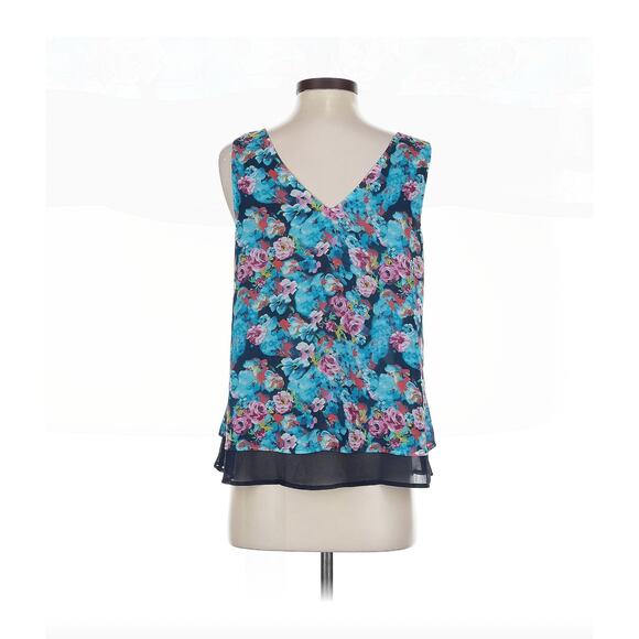 Romeo & Juliet Sleeveless V-Neck Flowy Floral Blouse Size S Bloomcore Summer - Picture 3 of 13